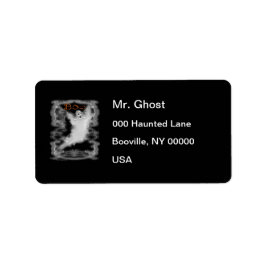 Ghost White Scroll Border Adressaufkleber