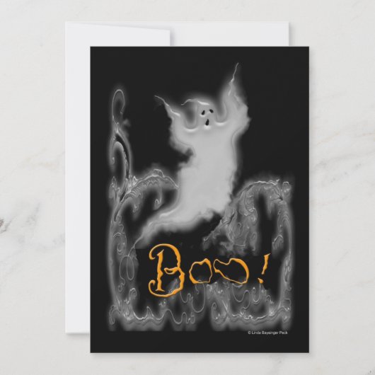 Ghost White Scrolls Einladung (Vorderseite)