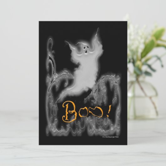 Ghost White Scrolls Einladung (Stehend Vorderseite)