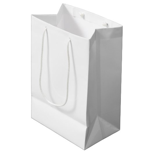 Ghost White Solid Color Mittlere Geschenktüte (Vorderseite Schrägansicht)