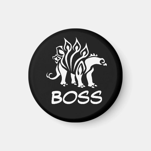 Ghost White Stegosaurus Spiked Dinosaurier Magnet (Vorne)