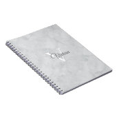 Ghost White Watercolor Monogram Name Notebook Notizblock (Rechte Seite)