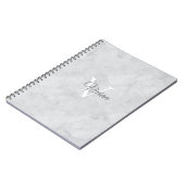 Ghost White Watercolor Monogram Name Notebook Notizblock (Linke Seite)