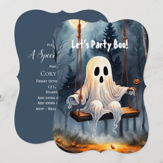 Ghost-Wiedergabe Einladung (Vorne/Hinten)