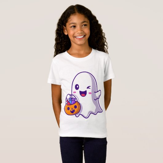 Ghost Wink Halloween T-Shirt (Vorne ganz)