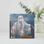 Ghost Wish Happy Halloween Personalisiert Karte (Stehend Vorderseite)
