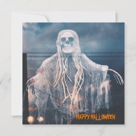 Ghost Wish Happy Halloween Personalisiert Karte (Vorderseite)