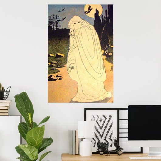 Ghost Witch Bat Moon Spirit Poster (Heimbüro)