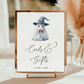 Ghost Witch Hat Halloween Cards Gifts Baby Shower Poster