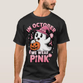 Ghost Witch im Oktober tragen wir rosa Brustkrebs T-Shirt (Vorderseite)