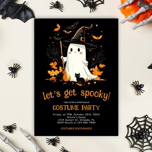 Ghost Witch Spooky Oktober Halloween-Party Einladung