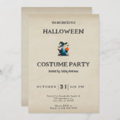 Ghost Witches Hat Book Tome Vintages Halloween Einladung (Vorne/Hinten)