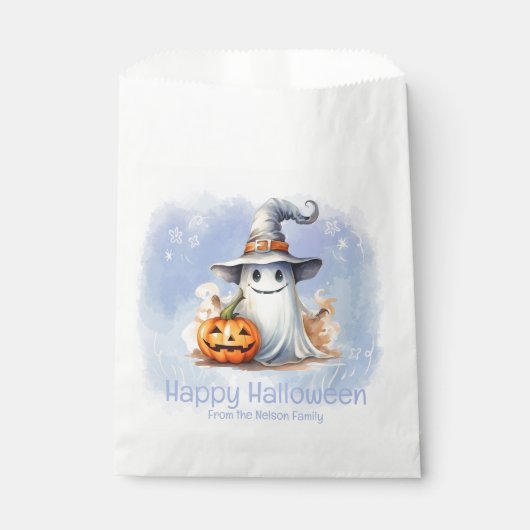 Ghost Witches Hat Jack-O' Lantern Happy Halloween Geschenktütchen (Vorderseite)