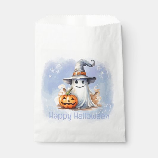 Ghost Witches Hat Jack-O' Lantern Happy Halloween Geschenktütchen (Vorderseite)