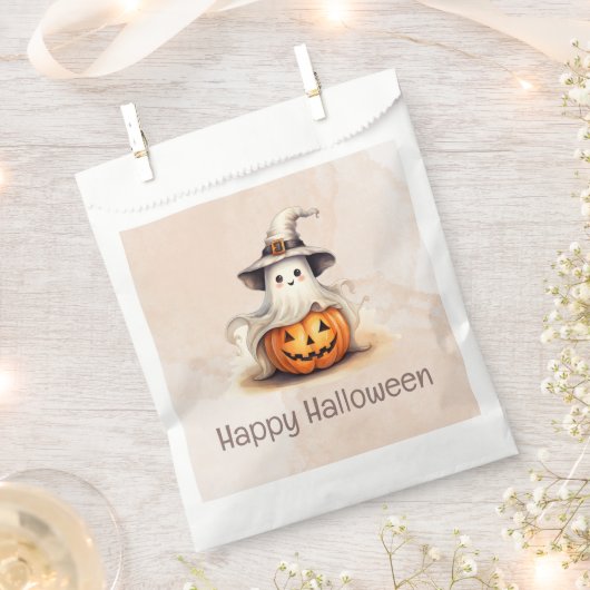 Ghost Witches Hat Jack-O' Lantern Happy Halloween Geschenktütchen (Ausgeschnitten)