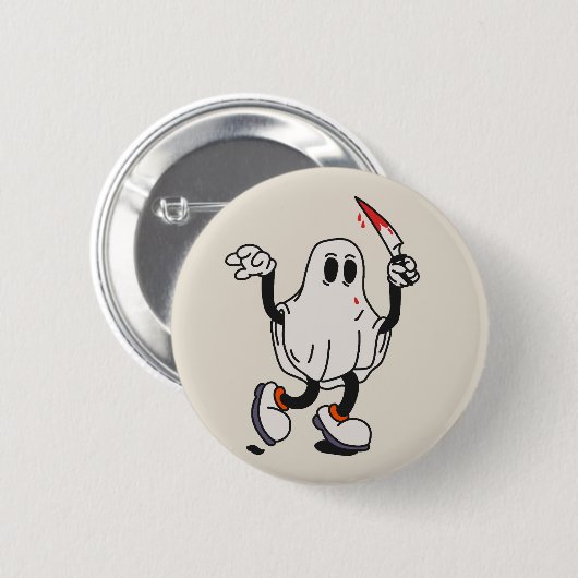 Ghost with blood knife button (Vorne & Hinten)