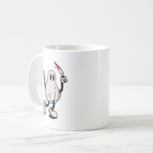 Ghost with blood knife kaffeetasse (Vorderseite Links)