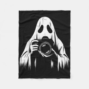 Ghost with Camera - Creepy Fotografy Halloween L Fleecedecke