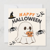 Ghost with Pumpkin - Happy Halloween Design Save The Date (Vorderseite)