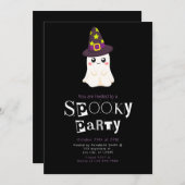 Ghost Wizard Stars Modernes Minimalistisches Hallo Einladung (Vorne/Hinten)