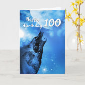 Ghost wolf 100. Geburtstagskarte Karte (Gelbe Blume)