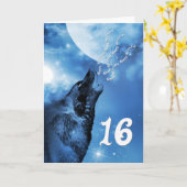Ghost wolf 16. Geburtstagskarte Karte (Gelbe Blume)