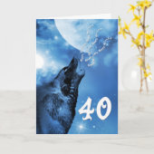 Ghost wolf 40th birthday card karte (Gelbe Blume)