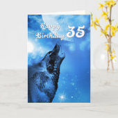 Ghost Wolf howling 35. Geburtstagskarte Karte (Gelbe Blume)