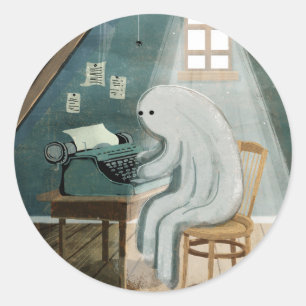 Ghost Writer Runder Aufkleber
