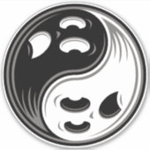 Ghost Yin Yang Black und White Aufkleber (Vorderseite)