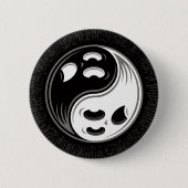Ghost Yin Yang Black und White Button (Vorderseite)