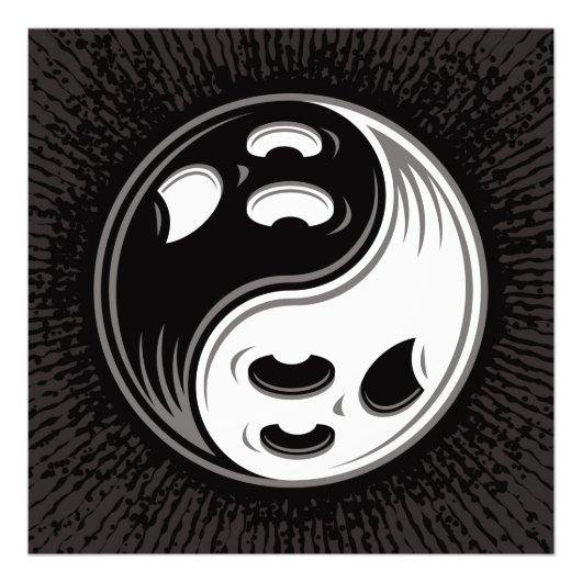 Ghost Yin Yang Black und White Fotodruck (Vorne)