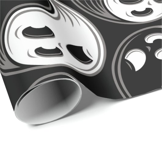 Ghost Yin Yang Black und White Geschenkpapier (Rolleneckpunkt)