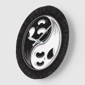 Ghost Yin Yang Black und White Große Wanduhr (Winkel)