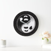 Ghost Yin Yang Black und White Große Wanduhr (Zuhause)