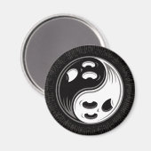 Ghost Yin Yang Black und White Magnet (Vorderseite/Rückseite)