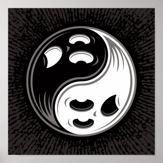 Ghost Yin Yang Black und White Poster (Vorne)