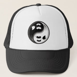 Ghost Yin Yang Black und White Truckerkappe