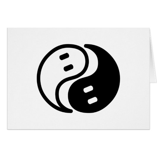 Ghost Yin Yang Grußkarte (Vorderseite (Horizontal))