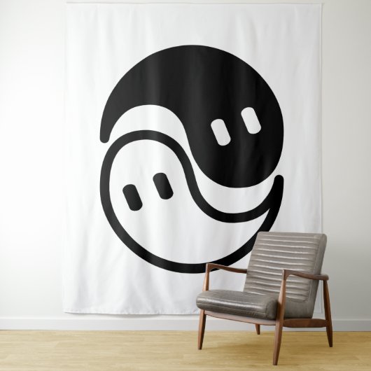 Ghost Yin Yang Wandteppich (Beispiel)
