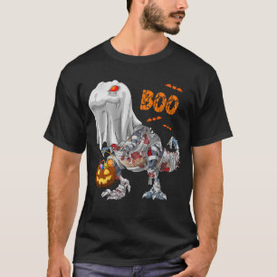Ghost Zombie Mummy Dinosaur Boo Halloween Pumpkin T-Shirt