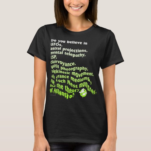 Ghostbusters glaubst du an einen lustigen Retro-Fi T-Shirt (Vorderseite)