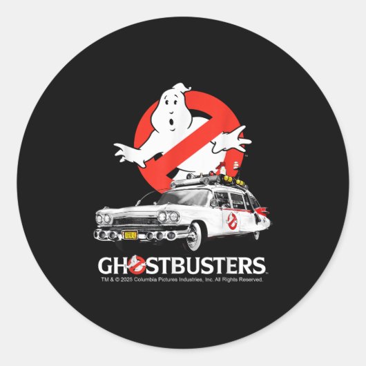 Ghostbusters Halloween Design Ecto 1 Runder Aufkleber (Vorderseite)