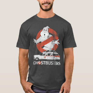 Ghostbusters Kein Geist mit Ectomobile Retro-Film  T-Shirt