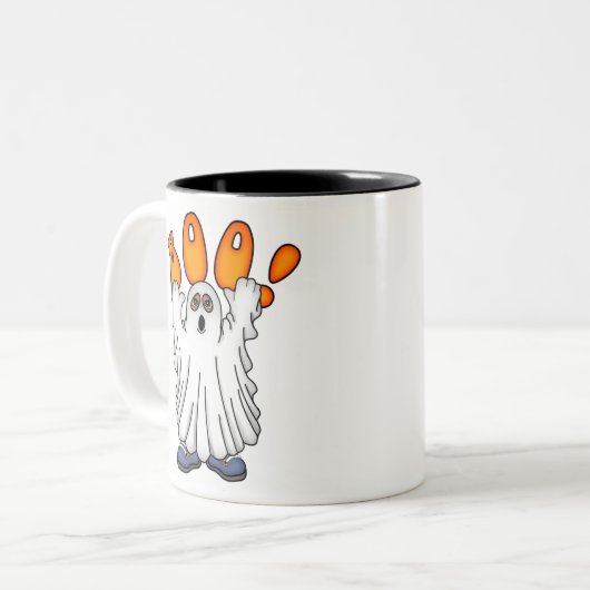 Ghosted Boo Zweifarbige Tasse (Vorderseite Links)