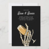 Ghosted Champagne "Boos & Booze" Halloween-Party Einladung (Vorderseite)