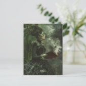 Ghosted Frau mit Icy Book Postkarte (Stehend Vorderseite)