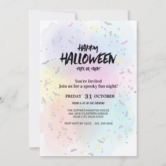 Ghosted Fun Halloween Einladung (Rückseite)