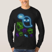 Ghosted Halloween Neon Blue, Green Boo T - Shirt (Vorderseite)