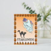 Ghosted halloween postkarte (Stehend Vorderseite)